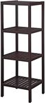 SONGMICS 4-Tier Bamboo Bathroom Shelf, Narrow Shelving Unit, Multifunctional Storage Rack, Corner Rack, for Kitchen, Living Room, Bedroom, Entryway, Bathroom, Brown UBCB54C