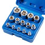 Qnkaa Female E Star Torx Socket Set E4-E24 E-Torx External Socket Insert Nut 14pcs