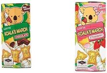 Lotte Koala's Delightful Duo: Chocolate & Strawberry Filled Cookies (37g each)