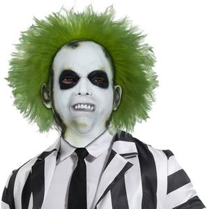 YIGMAW Scary Halloween Masks for Adults 2024 New Movies Realistic Horror Mask with Green Wigs Halloween Cosplay