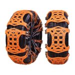 Oshotto Snow Chain Set for Tyre Anti Skid durable in Rough Terran/Mountain for All Cars/SUV Tires (Orange, 6 Pcs set)