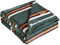 Wrangler - Queen Blanket, Ultra Soft Plush Fleece Bedding, Cozy Home Decor for Bed or Couch (Western Saddle Stripe Green, Queen)