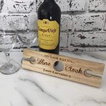 Personalised Name Wine O Clock Wooden Wine Glass & Bottle Butler Holder