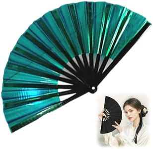 Wegodal Boots on The Ground Fan, 2025 New Large Holographic Folding Hand Fan Clap Fans For Line Dancing, Foldable Craft Fan, For Line Dancing, Party, Dance Enthusiasts Gift (J)