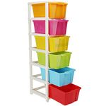 JOYFUL Studio 6Xl(Extra large), Modular Drawer made of Virgin Plastic for Home, Office, Parlor, School, Doctors, Home and Kids, Product Dimension (30cmx36cmx118 cm), Colour Multi