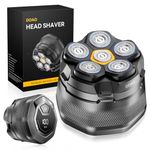 Head Shavers for Men, IPX7 Waterproof, 6D Magnetic Self-Sharpening Steel Blades, Smooth Shave in 3 Minutes, Wet & Dry, 180-Min Usage, Type-C Fast Charge, Easy Clean, LED Display, Gifts for Men