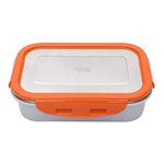 Jaypee Plus Stainless Steel Lunch Box Captainsteel Orange, 500 ml, Suitable for School Kids, Lunch Box Office,Microwave Safe Without lid