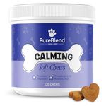 PureBlend Animal Care Dog Calming Treats – Anxiety Relief for Dogs, Calming Treats with Melatonin, Hemp, and Chamomile for Stress-Free and Relaxed Behaviour - 120 Soft Chews