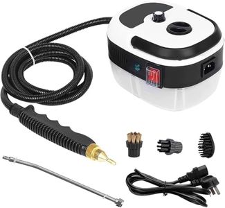 2500W Portable Handheld Steam Cleaner - High Temperature Pressurized Steam Cleaning Machine with 3 Brush Heads, Large Water Tank, Adjustable Settings for Kitchen, Bathroom, Car, Furniture (White)
