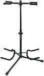 Gator Frameworks Adjustable Double Stand Holds Two Electric or Acoustic Guitars (GFW-GTR-2000)