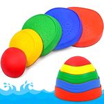 Balance Stepping Stones for Kids 5 pcs - Toddler Stepping Stones - Gonge River Stones for Kids - Floor Is Lava Stepping Stones - Colorful Rubber Edges and Non-Slip Surface