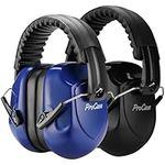 ProCase Noise Reduction Safety Ear Muffs, Hearing Protection Earmuffs, NRR 28dB Noise Sound Protection Headphones for Shooting Gun Range Mowing Construction Woodwork Adult Kids -2 Pack, Black&Navy