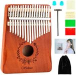 Waltsun Kalimba Thumb Piano 17 Keys, Portable Mbira Finger Piano, Premium Mahogany Gift for Kids and Adults, Easy Music Instrument for Beginners and Professionals with Enchanting Sound