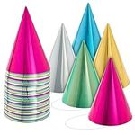 50 Pack Metallic Cone Birthday Part