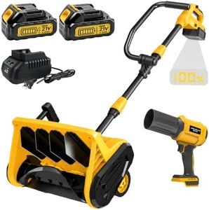 Cordless Snow Shovel, 13" Electric Snow Shovel with 2×3.0Ah Batteries | 21V Battery Snow Shovel, 32FT Throw Distance Snow Blower Lightweight 12lb for Driveway, Patio, Deck, Walkway