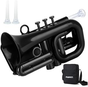 PAMPET DOLPHIN Pocket Trumpet Plastic Bb Trumpet Standard Trumpets for Student Beginner Bb Trumpets Instrument (Black)