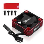 Motor Cooling Fan 30mm RC Model Heatsink 28000RPM ESC Cooling Fan for RC Car 1/8 1/10 1/12 Scale 540 550 Brushless Motor (Black+Red)