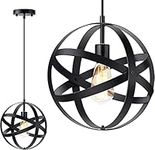 Industrial Metal Pendant Light, Bla