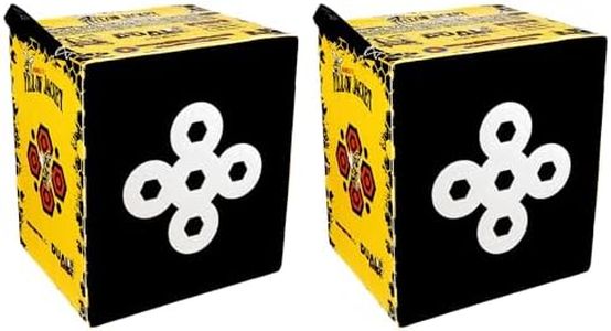 Morrell Targets Yellow Jacket 380 FPS Dual Threat Weatherproof Compound Crossbow Cube Any Tip Foam Archery Target with Carry Handle, 2 Pack, Yellow