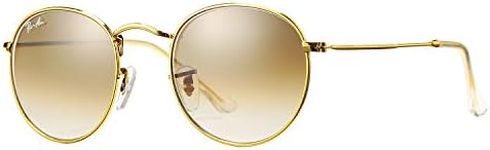 Pro Acme PA3447 Classic Crystal Glass Lens Retro Round Metal Sunglasses, 50mm (Crystal Brown Gradient Lens)