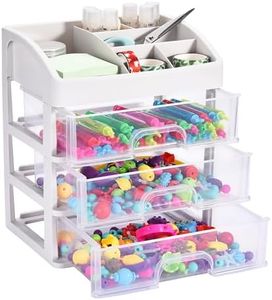 Bins & Things Diamond Painting Organizer - Diamond Painting Accessories Storage with 3 Stackable Drawers - Diamond Art Containers for Beads, Art Supplies Tools & Crafts DIY Materials Kit for Adults