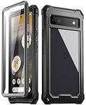 Poetic Guardian 6FT Drop Tested Case for Pixel 6A 5G - Built-in Screen Protector, Full Body Hybrid Shockproof, Black/Clear