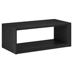 Henn&Hart 48" Wide Rectangular Coffee Table in Black Grain, for Home, Living Room, Bedroom, Entertainment Room, Office