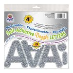 Pacon 4-inch Self-Adhesive Puffy Font Letters, Silver Dazzle, 78 Characters (PAC51688)