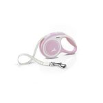 Flexi New Comfort Tape Grey & Rose Extra Small 3m Retractable Dog Leash/Lead for dogs up to 12kg/26lbs