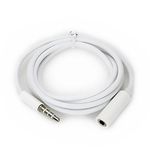 Conwork 2-Pack 3.5mm 4-Pole Male to Female Auxiliary Extension Audio Stereo Cable Cord for Headphones Apple iPad, iPhone, iPod, Samsung Galaxy, Android, MP3 Players -White (3 Feet)