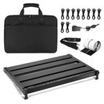 GOKKO Pedal Board with Integrated Power Supply, Aluminum Folding Powered Guitar Pedalboard with Carry Bag (GK-58)