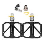 Yellowfin Ultralight Aluminum Alloy Sealed Bearing Quick Release Bicycle Pedals for Mountain Bike, Road Bike, BMX MTB Bike with 12 Anti-Skid PINS