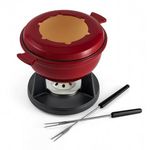 Swissmar Lucerne 10-Piece Cast Iron Fondue Set - Ideal for Melting Cheese, Chocolate, & More - Perfect for Kitchen Collection & Wedding Gift Giving - 2 Litre / 2 Quart - Red