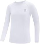 Runhit Boys Compression Shirt Kids Long Sleeve Athletic White Undershirt Youth Quick Dry Baselayer for Football Baseball