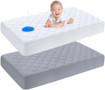 Yoofoss Waterproof Crib Mattress Protector 2 Pack, Quilted Crib Mattress Pad Cover Ultra Soft and Breathable, Machine Washable Toddler Mattress Protector for Standard Baby Crib Size 52''x28''