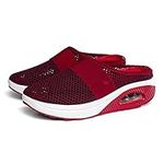 2022 Air Cushion Slip-On Walking Shoes Orthopedic Diabetic Walking Shoes, Air Cushion Shoes for Women, Mesh Orthopedic Diabetic Walking Shoes (Red,5)