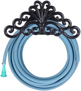 Sharpex DIY Hose Hanger for Garden Pipe - Ornamental Garden Pipe Holder Wall Mounted for Garden, Hotel, Backyard and Outdoor - Heavy Duty Metal Portable Irrigation Hose Pipe Holder Only (Black 1)