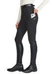 WILLIT Women's Horse Riding Pants Knee-Patch Equestrian Breeches Horseback Schooling Tights Zipper Pockets Black S