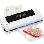 Bonsenkitchen Vacuum Sealer, Multi-Functional Vacuum Sealer Machine, Globefish Technology for High-Speed Continuous Working, Fast-Compact food Sealer for Sous Vide, Includes 40 Vacuum Bags (White)