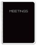 BookFactory Meeting Notebook/Meeting Book - Black 120 Pages (Ruled Format), 8.5" x 11", Wire-O Bound (MTG-120-7CW-A-(Meetings-K))