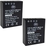 BM Premium Fully Decoded 2 Pack of BL-H1 Batteries for Olympus OM-D E-M1 Mark II, OM-D E-M1 Mark III, OM-D E-M1X, BCH-1, HLD-9 Cameras