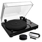 Fluance RT83 Reference High Fidelity Vinyl Turntable Record Player with Ortofon 2M Red Cartridge, Speed Control Motor, Record Weight, 3 in 1 Stylus and Record Cleaning Vinyl Accessory Kit