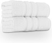 GC GAVENO CAVAILIA 550 GSM Jumbo White Bath Sheets Towels Large 2Pk | Quick Dry & Highly Absorbent Extra Large Bath Sheets Cotton Towels Set | Hotel Quality Towel Super Jumbo Bath Sheet (100x180 Cm)