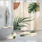 Glawry 4Pcs Boho Sage Green Shower 