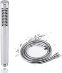 Oupukle Shower Head and Hose Set 1.5M, All Copper Handheld Shower Head Universal High Pressure with 1 Spray Modes for Low Water Pressure（Round）