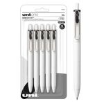 uni-ball one Retractable Gel Pens, Medium Point (0.7mm), Black Ink, 5 Pack