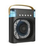 Cooler for Room Cooling Mini AC Portable Mini Fan Cooler with 7 Colors LED Light, 1/2/3 H Timer, 3 Wind Speeds and 3 Spray Modes for Office, Home, Travel, (Portable Water Cooler Black, Pack of 1)