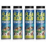 PEBBLE HUG Flea Killer Powder 200g, Insect Killer Indoor & Outdoor, Easy Application, Safe for Home Use, Crawling Insect Killer, Rapid Elimination & Prevention, (4 Pcs)