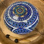 MAZRA Steel Tongue Drum 8 Note, 13-inch Percussion Instrument Handpan Drum with Bag, Music Book and Mallets for Kids and Adults Meditation Musical Education Concert (Blue Evil Eye, 8 inch)