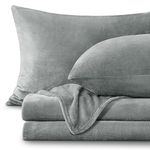 BEDELITE Fleece Sheets Bed Set, Super Soft and Warm Fuzzy Plush 3 Piece Set for Winter Gift & Decor, Includes 1 Deep Pocket Fitted Sheet, 1 Flat Sheet and 1 Pillowcase, Twin Size, Grey